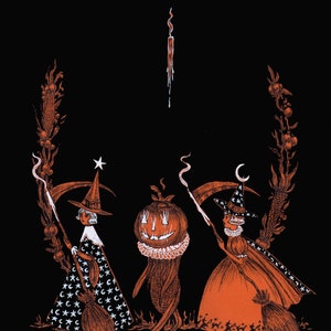 Harvest Hallows’ Parade - art print, dark art, Halloween art, vintage Halloween