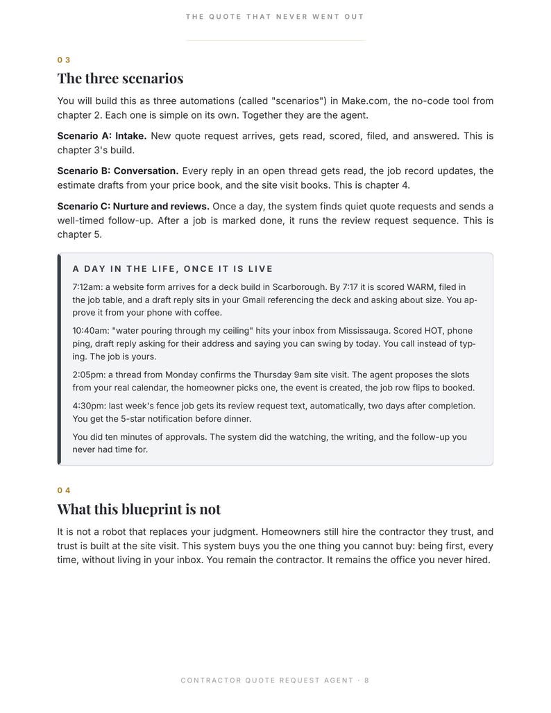 Contractor AI Agent Blueprint | Quote Follow-Up System for Home Service Pros | No-Code Automation Guide (PDF) image 5
