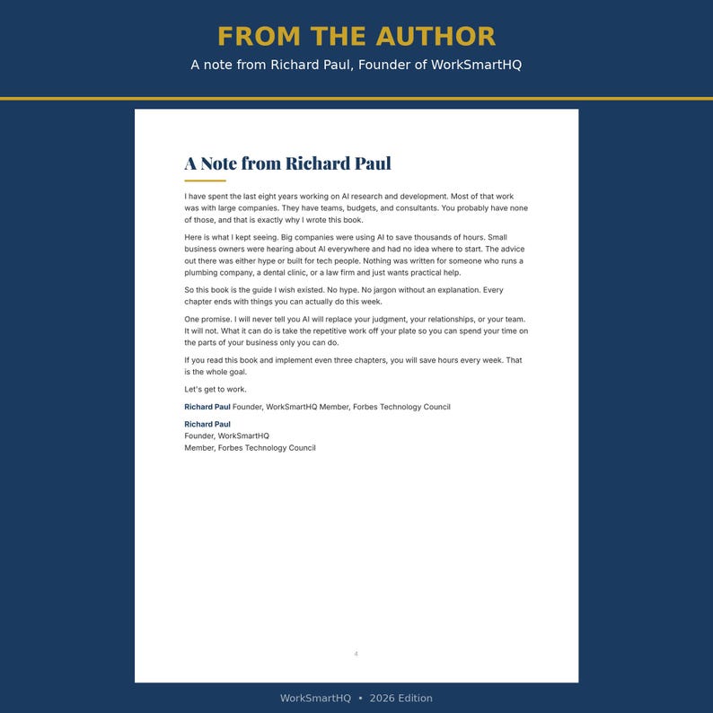 Small Business AI Playbook | Complete End-to-End Guide to AI Tools, Automation & Agents for Small Business (2026 PDF) image 4