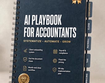 Manual de IA para contadores / Guía de herramientas de IA para contables, automatización de clientes, plantillas de flujo de trabajo, crecimiento del despacho
