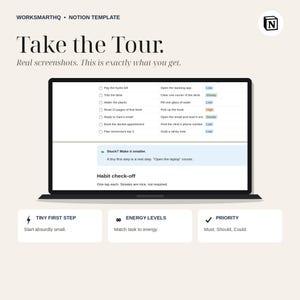 Gentle ADHD Focus Tracker Notion Template | Habit Tracker, Brain Dump, Daily Planner (Digital Download) image 4