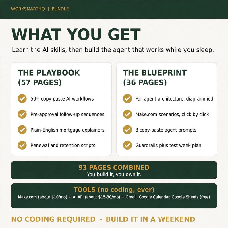 Mortgage Broker AI Playbook + Pre-Approval Nurture Blueprint Bundle | Stop Losing Applicants (Digital Download) image 4