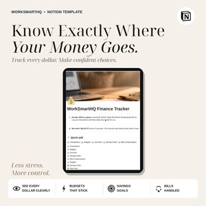Notion Finance Tracker Template | Budget Planner, Expense Tracker, Savings Goals, Bills Dashboard (Digital Download) image 2