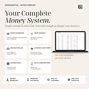 Notion Finance Tracker Template | Budget Planner, Expense Tracker, Savings Goals, Bills Dashboard (Digital Download) image 3