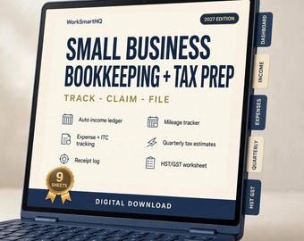 Hoja de cálculo de contabilidad para pequeñas empresas / Seguimiento de gastos en Excel, seguimiento de ingresos, preparación de impuestos para 2027, pérdidas y ganancias, registro de kilometraje