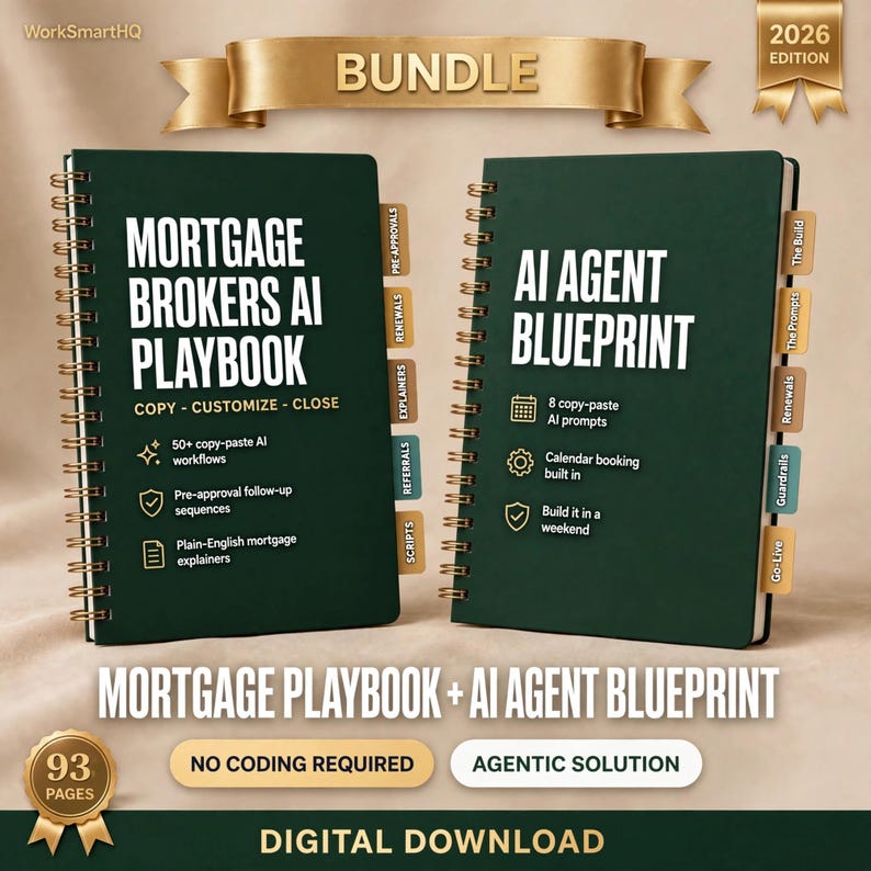 Mortgage Broker AI Playbook + Pre-Approval Nurture Blueprint Bundle | Stop Losing Applicants (Digital Download) image 1