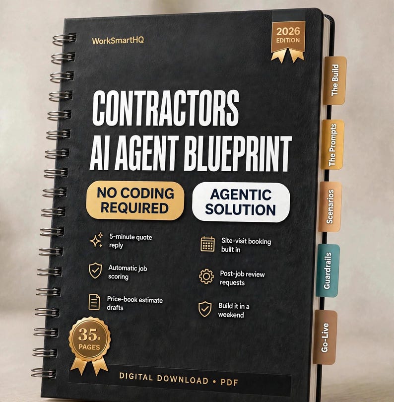 Contractor AI Agent Blueprint | Quote Follow-Up System for Home Service Pros | No-Code Automation Guide (PDF) image 1