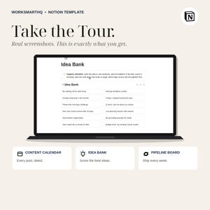 Notion Content Creator Planner | Editorial Calendar, Idea Bank, Pipeline & Brand Hub (Social Media Template) image 4