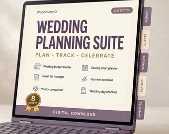 Hoja de cálculo para la planificación de bodas / Planificador de bodas definitivo en Excel: seguimiento del presupuesto, lista de invitados, gestor de proveedores, lista de verificación.