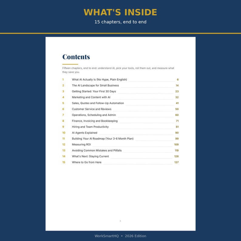 Small Business AI Playbook | Complete End-to-End Guide to AI Tools, Automation & Agents for Small Business (2026 PDF) image 3