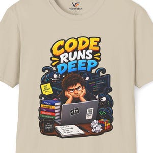 Code Runs Deep T-Shirt, Funny Programmer Graphic Tee, Software Engineer Gift, Tech Geek Apparel