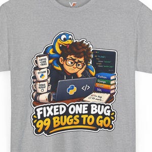 Python Developer T-Shirt, Funny Coder Gift, Software Engineer Tee, Coding Humor Shirt, Programmer Birthday Gift, Tech Geek Apparel
