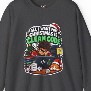 Software Engineer Christmas Sweatshirt, Funny Programmer Crewneck, Coder Gift, Clean Code Holiday Sweater