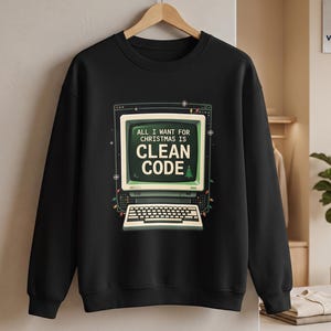 Software Engineer Christmas Sweatshirt, Funny Programmer Crewneck, Coder Gift, Clean Code Holiday Sweater