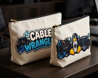 Cable Wrangler Tech Organizer Pouch, Sysadmin Tool Bag, Network Engineer Accessory (Polyester)