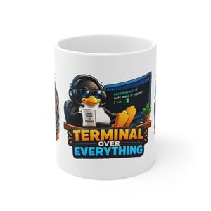 Linux Administrator Mug, Funny Sysadmin Coffee Cup, Bash Scripting Gift, DevOps Office Mug image 2