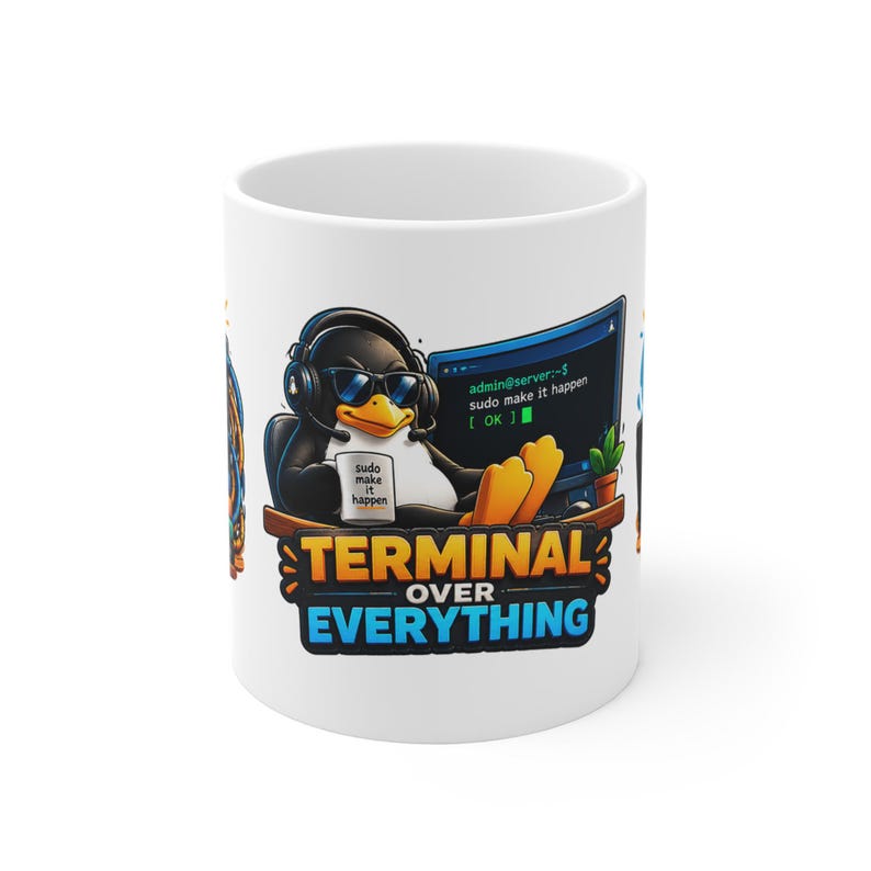 Linux Administrator Mug, Funny Sysadmin Coffee Cup, Bash Scripting Gift, DevOps Office Mug image 2