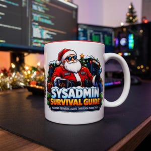 Weihnachtstasse für Systemadministratoren, DevOps-Kaffeetasse, Weihnachtsgeschenk für IT-Support, lustige Kaffeetasse für Systemadministratoren und Netzwerktechniker