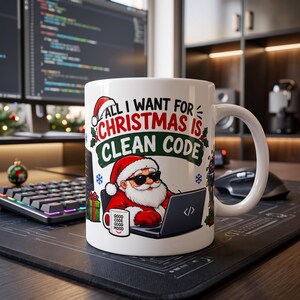 Programmer Christmas Mug, Funny Developer Coffee Cup, Bug-Free Build Holiday Gift, Coder Secret Santa Gift