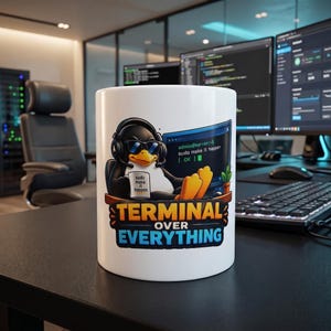 Linux-administratörsmugg, Sysadmin Bash-skriptgåva, rolig programmeringsgåva, Devops-kontorsdekor