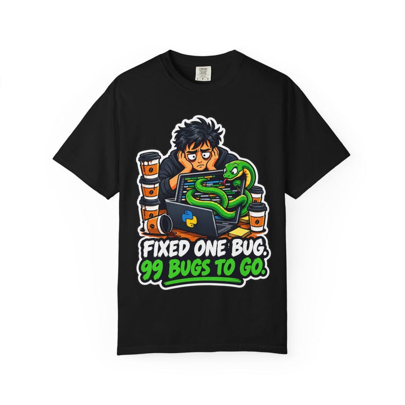 Python Developer T-Shirt, Funny Coder Tee, Programmer Coffee Gift, Software Engineer Graphic Shirt image 2