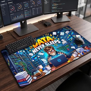 Data Analyst Desk Mat, Large Extended Mouse Pad, Data Scientist Gift, SQL Python Coder Desk Pad, Funny Tech Office Decor
