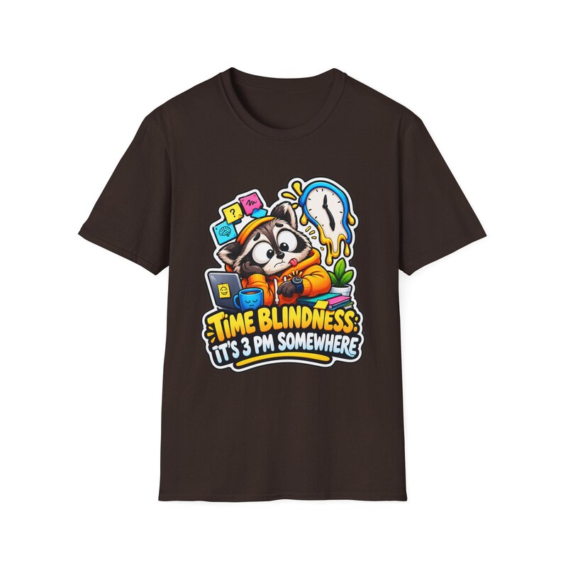 Time Blindness Shirt, Funny ADHD Clock Humor Tee Gift image 1