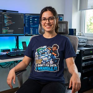Funny Data Analyst T-Shirt, SQL Python Wrangler Tee, Office Humor Gift