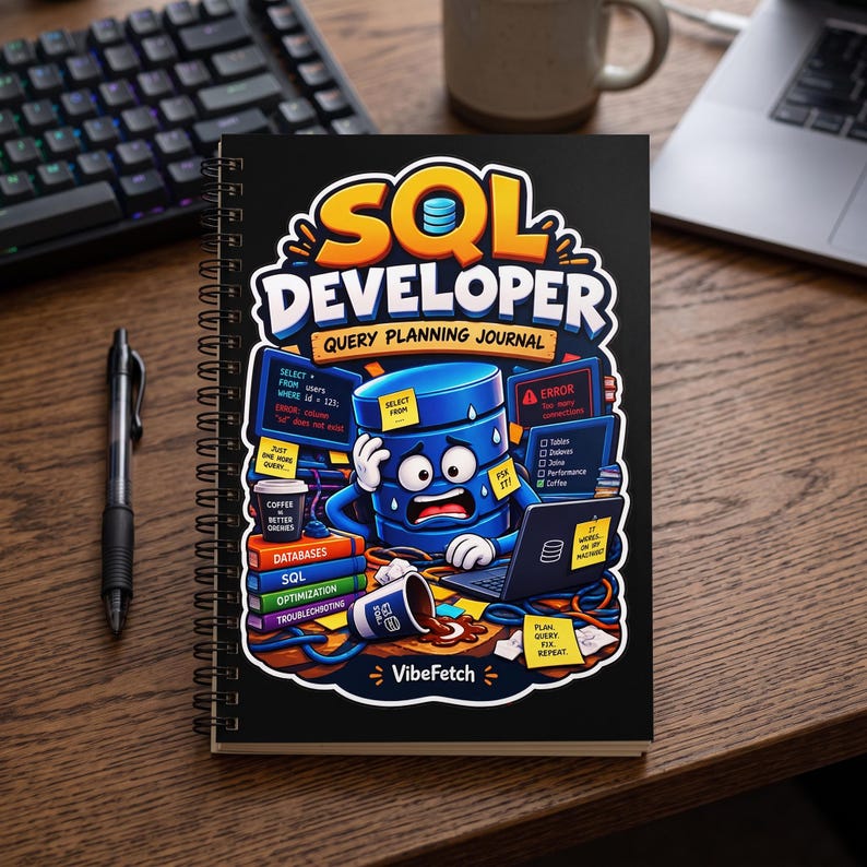 SQL Developer Notebook, Database Engineer Journal, Query Planner Diary (6" x 8") image 1