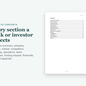 Startup Business Plan Template Word, Financial Projections Excel (Digital Download) image 3