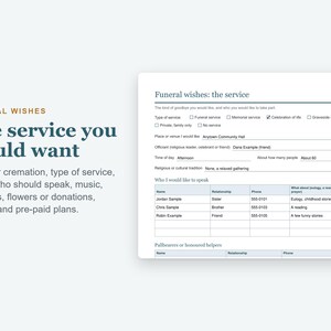 End of Life Planner Fillable PDF, Final Wishes Planner, Just in Case Binder, Printable Bild 3