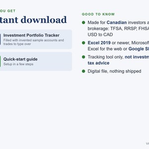 Anlage-Tracker-Tabelle Kanada, TFSA RRSP FHSA Portfolio- und Dividenden-Tracker, Excel Bild 6