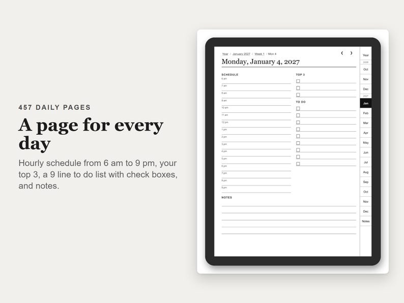 Digitale planner 2027, PDF met hyperlinks voor e-ink tablets (oktober 2026 - december 2027) afbeelding 4