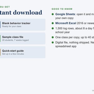 Verhaltensprotokoll für die Klasse (Tabellenkalkulation), Punkteliste für Schüler, Wochenübersicht (Digitaler Download) Bild 5