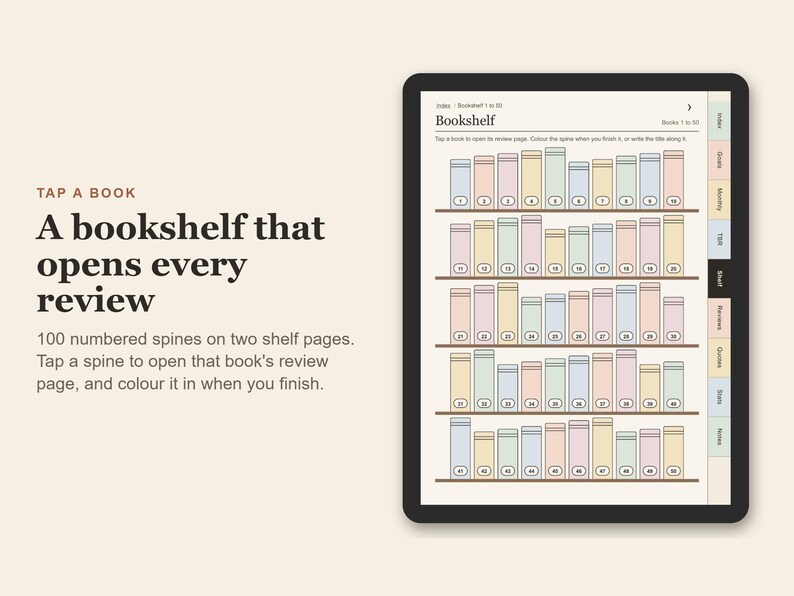 デジタル読書ジャーナル、日付なしハイパーリンク付きPDF（タブレット、本棚、100冊の書評用） 画像 3