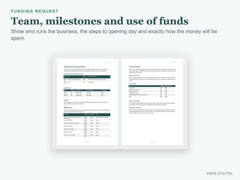Startup Business Plan Template Word, Financial Projections Excel (Digital Download) image 8
