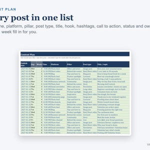 Social Media Content Calendar Spreadsheet, 2027 Planner with Analytics (Digital Download) Bild 2