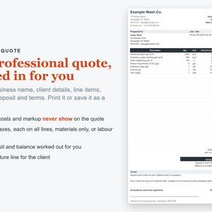 Pressure Washing Pricing Calculator Spreadsheet, Excel Quote & Job Costing Template image 2