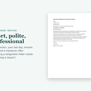 Resignation Letter Template, 10 Editable Word Letters: Two Weeks Notice, New Job, Email image 3