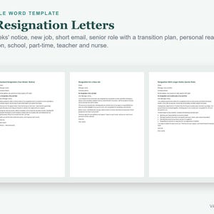 Resignation Letter Template, 10 Editable Word Letters: Two Weeks Notice, New Job, Email image 2