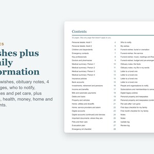 End of Life Planner Fillable PDF, Final Wishes Planner, Just in Case Binder, Printable Bild 4