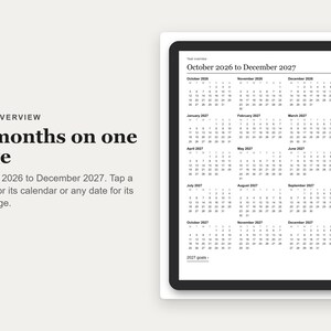 Digitale planner 2027, PDF met hyperlinks voor e-ink tablets (oktober 2026 - december 2027) afbeelding 5
