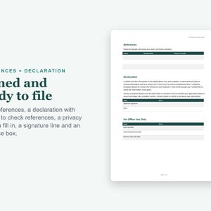 Plantilla de solicitud de empleo, formulario de solicitud de empleo editable en Word y PDF imprimible para contratación. imagen 4