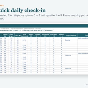 GLP1 Tracker Spreadsheet, Injection Log, Weight Loss Tracker, Dose and Side Effect Log (Excel) image 7