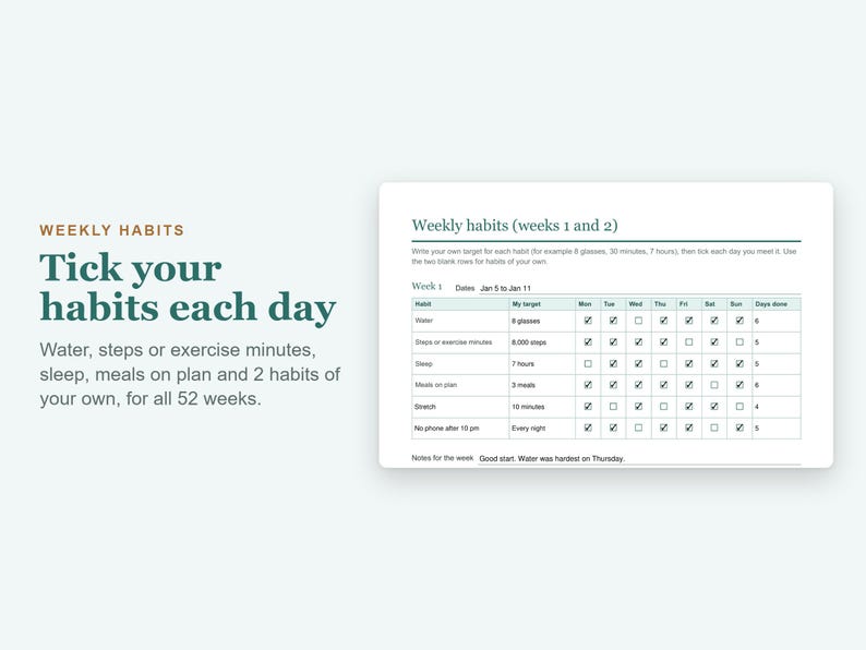 Weight Loss Tracker Printable and Fillable PDF, Weigh In Log, Body Measurements, Progress Chart image 6