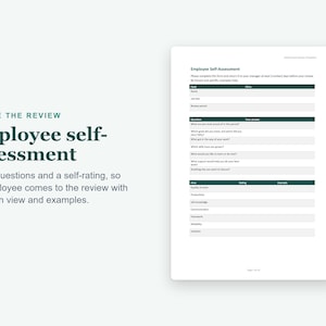 Performance Review Template, Employee Evaluation Forms in Word, 90 Day Review and Self Assessment image 5