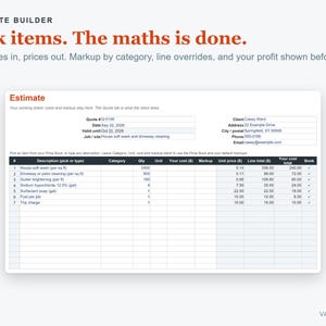 Pressure Washing Pricing Calculator Spreadsheet, Excel Quote & Job Costing Template image 3