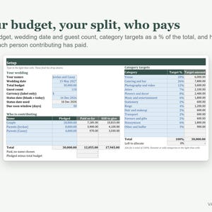 Wedding Budget Spreadsheet, Track Costs, Deposits, Payments (Excel) image 5