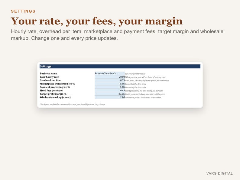 Tumbler Pricing Calculator Spreadsheet, Sublimation Pricing Calculator Excel, Tumbler Business Cost Template image 6