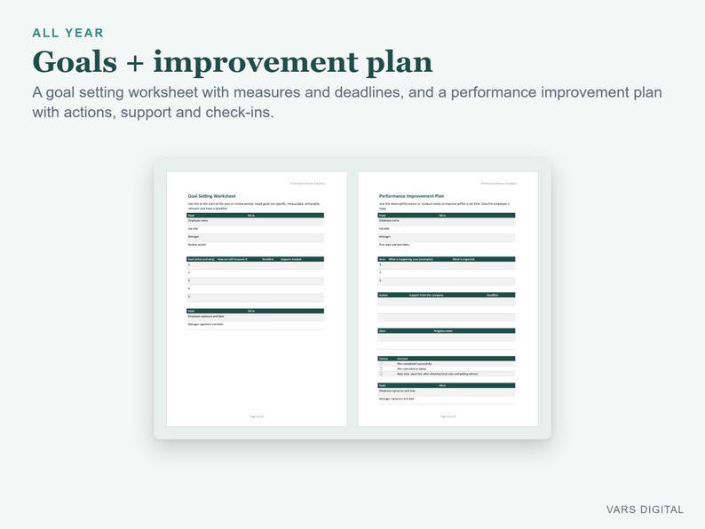Performance Review Template, Employee Evaluation Forms in Word, 90 Day Review and Self Assessment image 6